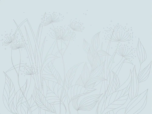 графика, линии, с серебром, голубая, трава, листья, серебряная