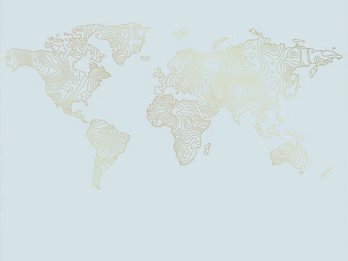 графика, золотые линии, обои с золотыми линиями, обои с золотом, с золотым рисунком, голубая, карта мира