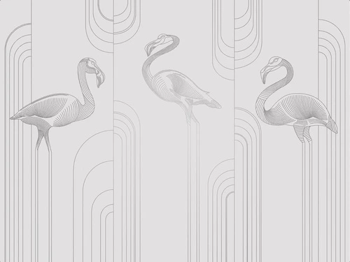 графика, линии, светлая, серая, с серебром, обои светлые с серебром, фламинго