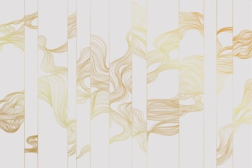 графика, золотые линии, светлая, серая, обои с золотыми линиями, с золотым рисунком, волны