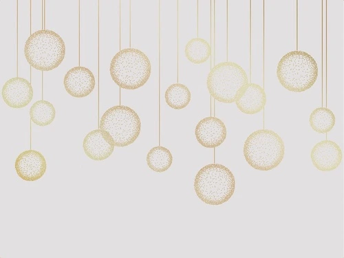графика, золотые линии, светлая, серая, обои с золотыми линиями, с золотым рисунком, шары, вертикальные линии