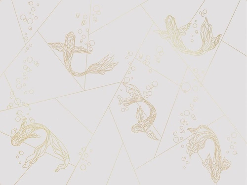 графика, золотые линии, светлая, серая, обои с золотыми линиями, с золотым рисунком, рыбы