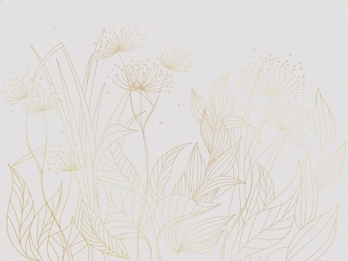 графика, золотые линии, светлая, серая, обои с золотыми линиями, с золотым рисунком, трава, золотые листья