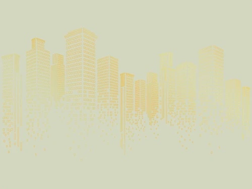 графика, золотые линии, обои с золотыми линиями, обои с золотым рисунком, зеленая, город, мегаполис