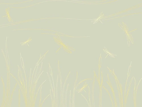 графика, золотые линии, обои с золотыми линиями, стрекозы, обои с золотым рисунком, зеленая, трава, стрекоза