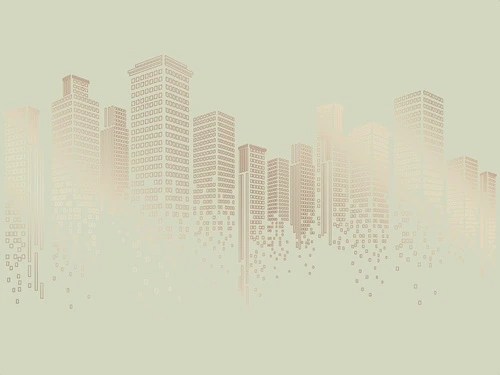 графика, линии, медные, город, мегаполис, зеленая, салатовая
