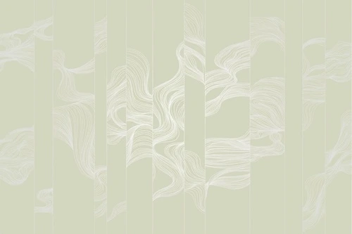 графика, с серебром, линии, обои с серебром, обои с серебром для стен, обои светлые с серебром, волны, зеленая