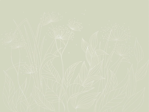 графика, линии, с серебром, зеленая, трава, листья