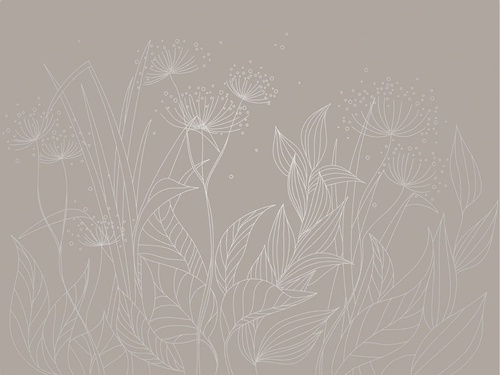 графика, линии, с серебром, трава, листья, бежевые, коричневые