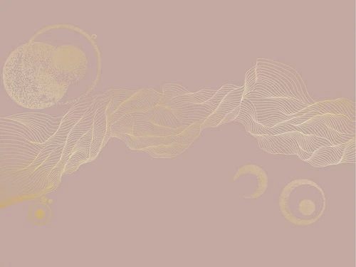 графика, золотые линии, розовая, вуаль, шары, обои с золотыми линиями, обои с золотым рисунком