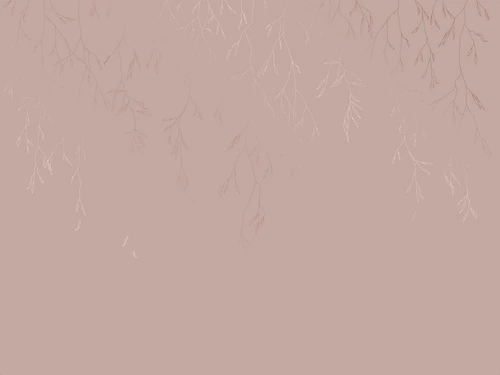 графика, медные обои, розовая, ветки, листья, медный цвет обои