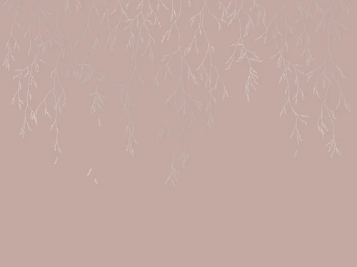 графика, розовая, ветки, листья, с серебром, линии, обои с серебром, обои с серебром для стен