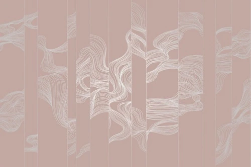 графика, розовая, линии, с серебром, волны, обои с серебром, обои с серебром для стен