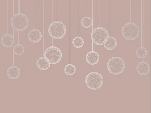 графика, розовая, линии, с серебром, круги, шары, вертикальные линии