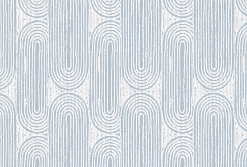 голубые, современные, геометрический узор, арки, вертикальные линии, для спальни, визуально увеличивающие пространство, декоративные