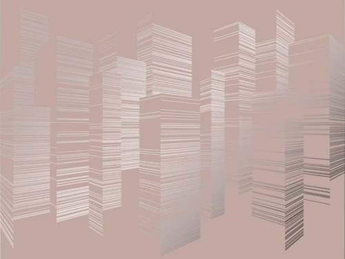 графика, розовая, линии, с серебром, город, сити