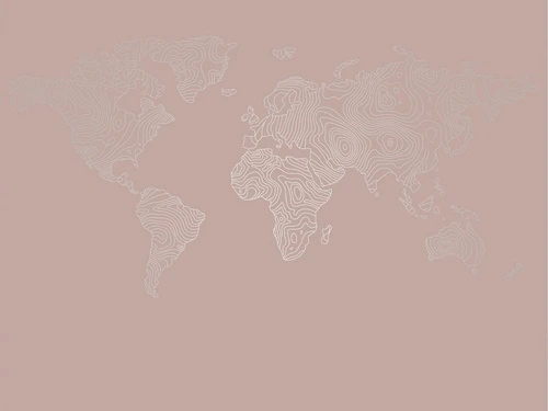графика, розовая, линии, с серебром, карта мира, карта