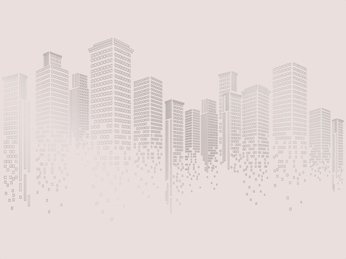 графика, розовая, светлая, с серебром, обои светлые с серебром, город, мегаполис, сити