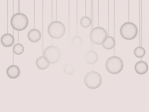графика, розовая, светлая, с серебром, обои с серебром, обои светлые с серебром, обои с серебром для стен, вертикальные линии, шары
