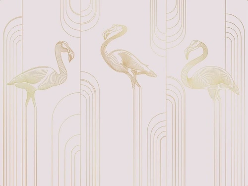 графика, розовая, белая, светлая, фламинго