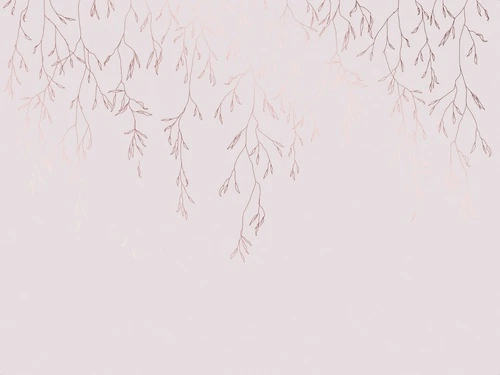 графика, светлая, белая, медные, линии, ветки, листья