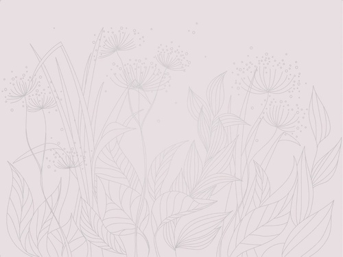 графика, белая, с серебром, трава, листья