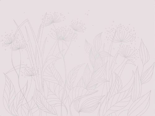 графика, белая, с серебром, трава, листья