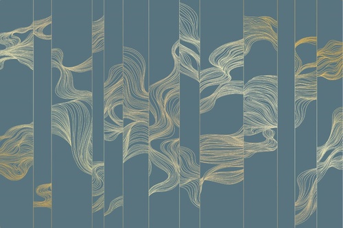 графика, золотые линии, вуаль, шары, бирюзовые, темные