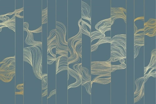 графика, золотые линии, вуаль, шары, бирюзовые, темные