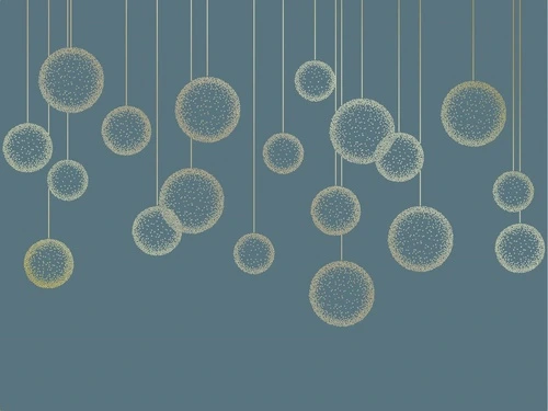 графика, золотые линии, вертикальные линии, шары, бирюзовые, темная