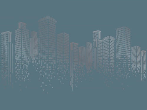 графика, медные, линии, город, сити, мегаполис, бирюзовые, темные