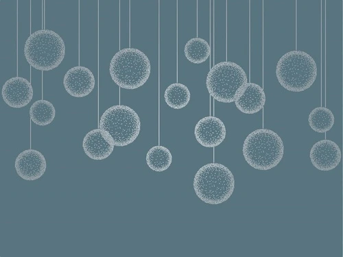 графика, с серебром, вертикальные линии, шары, бирюзовые, темные