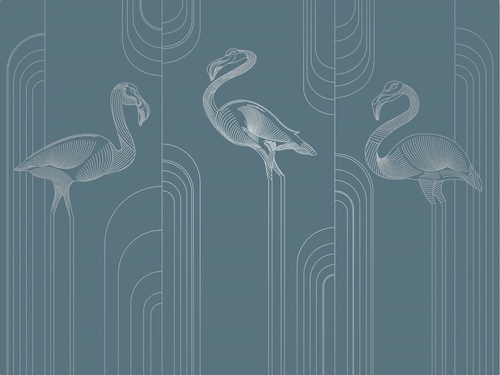 графика, с серебром, фламинго, бирюзовые, темные