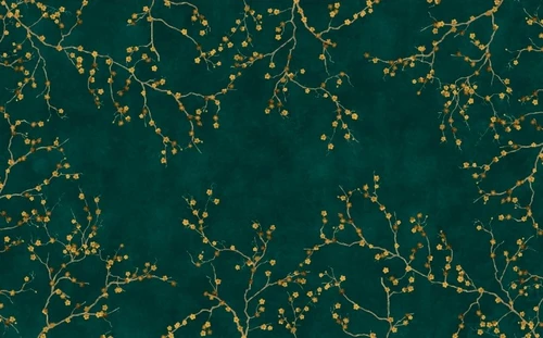 лепестки, листья, цветущие ветки, ветки, цветы, золото