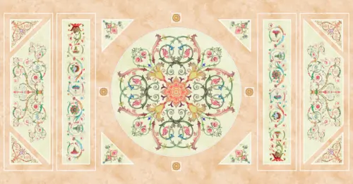 геометрия, узоры, потолочный, античность, цветы, растительный узор, потолок