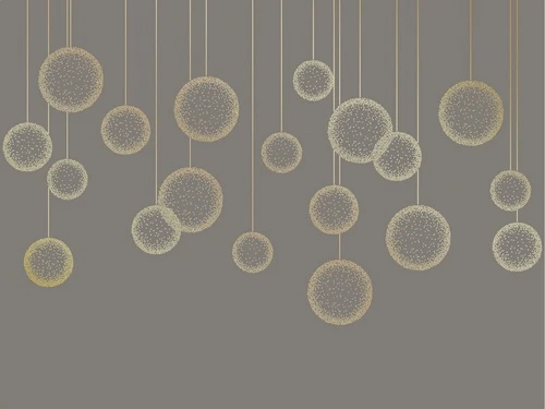 графика, золотые линии, шары, вертикальные линии, коричневая, темная