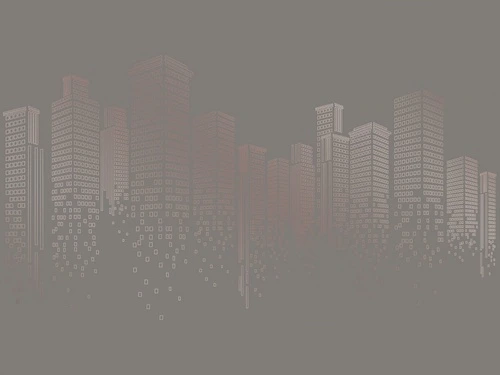 графика, медные, с медью, город, сити, мегаполис, коричневая, темная