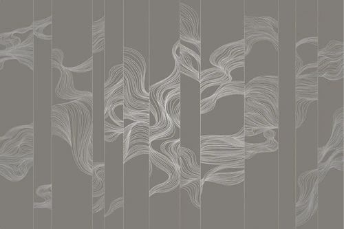 графика, с серебром, волны, вертикальные, коричневая, темная