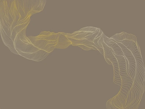 графика, золотые линии, вуаль, рыже-коричневая, темная
