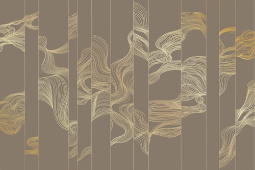 графика, золотые линии, с золотом, в гостиницу, в зал, волны, вертикальные, темно коричневые, темные