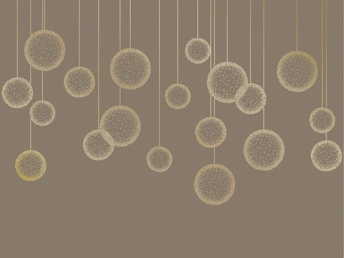 графика, золотые линии, вертикальные линии, шары, темно коричневая, темная