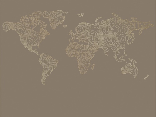графика, золотые линии, карта мира, карта, в офис, в кабинет, темно коричневая, темная