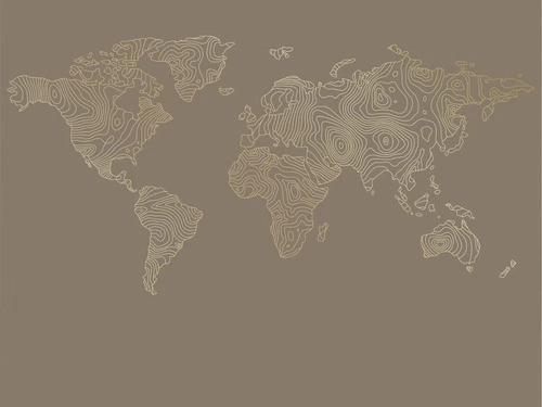 графика, золотые линии, карта мира, карта, в офис, в кабинет, темно коричневая, темная