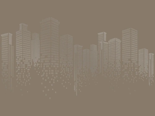 графика, с серебром, город, мегаполис, сити, темно коричневая, темная, в офис, в кабинет