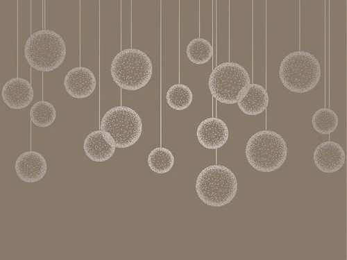 графика, с серебром, линии, вертикальные, шары, темно коричневая, темная