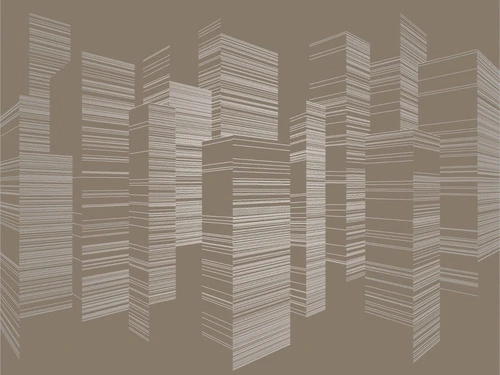 графика, с серебром, город, улица, высотные дома, в офис, в кабинет, темно коричневая, темная