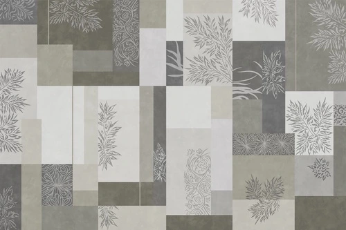 геометрия, геометрические, серо бежевые, с растительным орнаментом