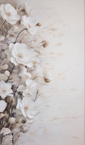 цветы, бежевые, белые полевые цветы, белые, вертикальные