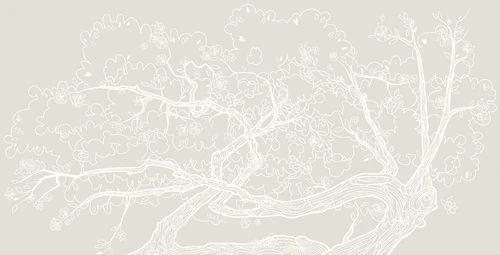 графика, дерево на стену, серо-белая, серая, светлая