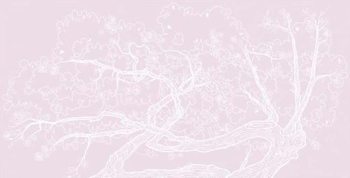 графика, дерево на стену, нежно розовая, розовая